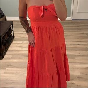 Universal Thread Strapless Dress in Bold Red